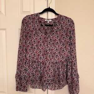 William Rast Floral Blouse - Red and Blue